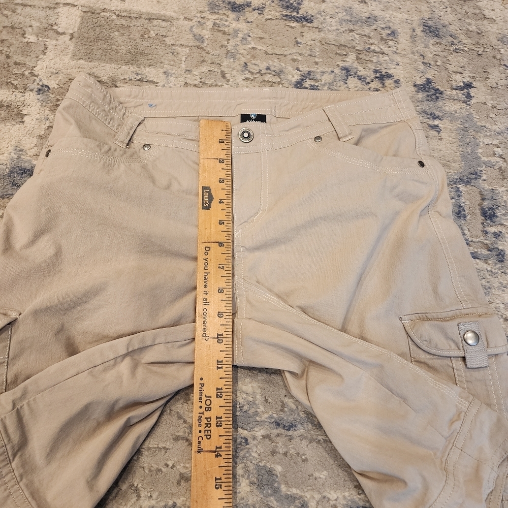 Kuhl Splash Cargo Bermuda Hiking Tan Shorts 6 Pockets Women's Size 12 - Picture 10 of 16